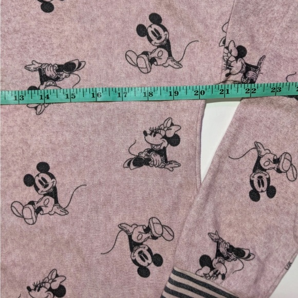 Disney Mickey Minnie Pink Gray Pajamas Jogger Set Small Soft Two-piece Cozy - Picture 14 of 16